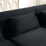ZUN Velvet Sofa with Pillows and Gold Finish Metal Leg for Living Room W1241131215