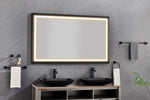 ZUN 72in. W x 36in. H Oversized Rectangular Black Framed LED Mirror Anti-Fog Dimmable Wall Mount W127256745