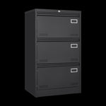 ZUN Filing Cabinet Lateral File Cabinet 3 Drawer, Blcak Locking Metal File Cabinets Three Drawer, Office W1247118742