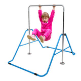 ZUN Foldable Children's Horizontal Bar Gymnastics Bar Blue 03380787