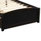 ZUN Twin size Platform Bed with Two Drawers, Espresso WF194280AAP