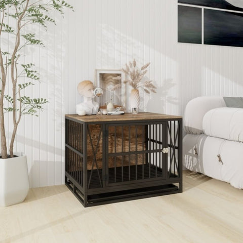 ZUN Dog Crate Furniture, 32.67 Inches Kennel fors up to 70 lb, with Removable Tray, Heavy-Duty W1120P147133