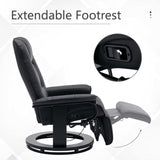 ZUN Faux Leather Manual Recliner,Adjustable Swivel Lounge Chair with Footrest,Can Rotate 360 W1733102511