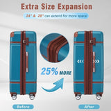 ZUN Hardshell Luggage Sets 4 Pieces 20"+24"+28" Luggages and Cosmetic Case Spinner Suitcase with TSA PP315069AAC