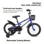 ZUN Kids Bike 16 inch for Boys & Girls with Training Wheels, Freestyle Kids' Bicycle with Bell,Basket W1856142517