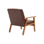 ZUN Accent Chairs Set of 2 with Table, Mid Century Modern Accent Chair, Wood and Fabric Armchairs W153982250