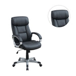 ZUN Adjustable Height Office Chair with Padded Armrests, Black SR011685