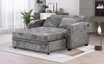 ZUN 65" Pull Out Sofa Bed Modern Chenille Convertible Loveseat Sofa with Adjsutable Backrest, 2 Pillows, WF307725AAE