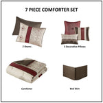 ZUN 7 Piece Jacquard Comforter Set with Throw Pillows B03597220