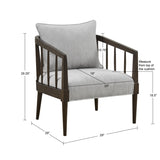 ZUN Spindle Accent Armchair with Removable Back Pillow B035118537