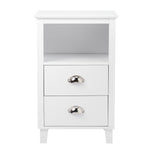 ZUN FCH 40*30*63cm Simple And Modern White Cabinet, MDF Spray Paint, High Legs, Two Drawers, Bedside 93586563
