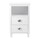 ZUN FCH 40*30*63cm Simple And Modern White Cabinet, MDF Spray Paint, High Legs, Two Drawers, Bedside 93586563