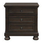 ZUN Transitional Design Nightstand Grayish Brown Finish Two Dovetail Drawers Bun Feet Wooden Furniture B01146216