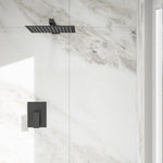 ZUN Shower Faucet Set,,Shower System with 10-Inch Rainfall Shower Head and Shower Valve, Matte black W1243134179