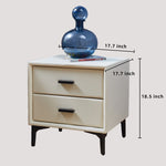 ZUN Modern Nightstand with 2 Drawers, Night Stand with PU Leather and Hardware Legs, End Table, Bedside W1168114611