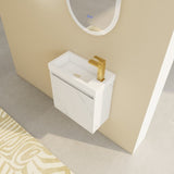 ZUN 20'' Floating Wall-Mounted Bathroom Vanity with Resin Sink & Soft-Close Cabinet Door W999P143204