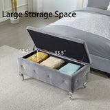 ZUN Tufted Storage Ottoman Bench For Bedroom End Of Bed Large Upholstered Storage Benches Footrest With W2268P146701