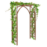 ZUN Beautiful And Practical Garden Arch Dark Brown 44417823