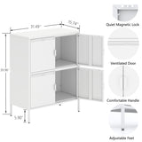 ZUN 4 Door Metal Accent Storage Cabinet for Home Office,School,Garage 70453714