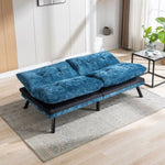 ZUN Convertible Sofa Bed Loveseat Futon Bed Breathable Adjustable Lounge Couch with Metal Legs,Futon W676104342