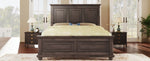 ZUN Traditional Town and Country Style Pinewood Vintage Queen Bed, Rich Brown WF316938AAD