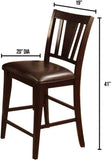 ZUN Set of 2 Counter Height Chairs Dark Espresso Finish Solid wood Kitchen Dining Room Furniture Padded B01182198