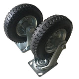 ZUN 4pcs 8" Pneumatic Tool Car Rubber Wheels Black 34250410