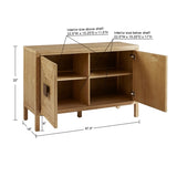 ZUN 2-Door Accent Cabinet with Adjustable Shelves B035118546