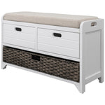 ZUN TREXM Storage Bench with Removable Basket and 2 Drawers, Fully Assembled Shoe Bench with Removable WF199578AAK