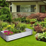 ZUN Galvanized Planter Bed,Galvanized Raised Garden Bed Kit, Galvanized Planter Raised Garden Boxes W46549253