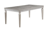 ZUN Modern Glam 1pc Table Silver Gray Finish 18" Extension Leaf with Sparkling Accents Casual B011131110