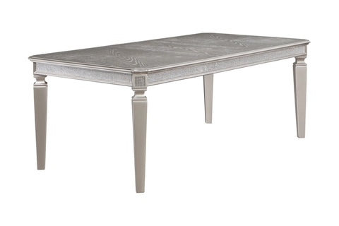 ZUN Modern Glam 1pc Table Silver Gray Finish 18" Extension Leaf with Sparkling Accents Casual B011131110
