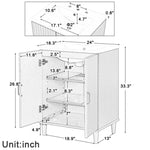 ZUN 24" Bathroom Vanity with Sink, Bathroom Vanity Cabinet with Two Doors, Adjustable Shelves, Solid WF309412AAK