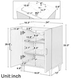 ZUN 24" Bathroom Vanity with Sink, Bathroom Vanity Cabinet with Two Doors, Adjustable Shelves, Solid WF309412AAK