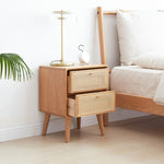 ZUN Pure Solid Wood Bedside Cabinet Modern Simple Nightstands North America Oak Bedside Cabinet Nordic W1283121839