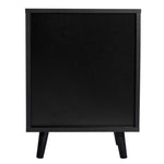 ZUN 2 of Bedside Cupboard with 1 Drawer and Short Legs, End Table with Storing Shelf, Indoors, Black W2181P154918