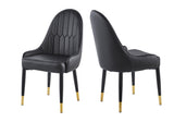 ZUN Modern Leatherette Dining Chair Set of 2, Upholstered Accent Dining Chair, Legs with Black Plastic W124153870