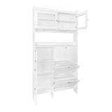 ZUN ON-TREND Shoe Cabinet with Open Storage Space, Practical Hall Tree with 3 Flip WF313656AAK