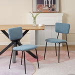 ZUN Dining Room Chairs Set of 2, Modern Comfortable Feature Chairs with Faux Plush Upholstered Back and W117094374
