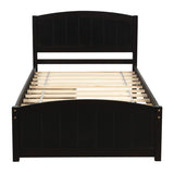 ZUN Twin size Platform Bed with Two Drawers, Espresso WF194280AAP