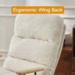 ZUN Modern Teddy Gliding Rocking Chair with High Back, Retractable Footrest, and Adjustable Back Angle W2012137612