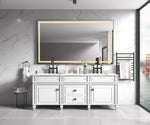 ZUN 84in. W x48 in. H Framed LED Single Bathroom Vanity in Polished Crystal Bathroom Vanity LED W1272105899