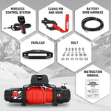 ZUN X-BULL 13000 LBS 12V Electric Winch XRS Speed with Wireless Remote and Synthetic Rope for UTVs/SUVs W121851252