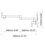 ZUN Brass Folding Faucet 1/2”NPT Wall Mount Kitchen Faucet Two Handles Cold Water Tap Black 99606857