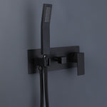 ZUN Trustmade 12 Inches Matte Black Shower System Bathroom Luxury Rain Mixer Shower Combo Set Wall TMSF12LYJ-2W01MB