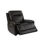 ZUN Trevor Triple Power Recliner,Genuine Leather,Standard Recliner Chair,Lumbar Support,Adjustable W98272209