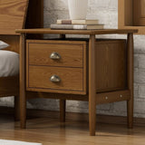 ZUN Mid Century Modern Wood 2-Drawer Nightstand for Bedroom,Living Room,Rubberwood WF308314AAD