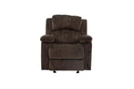ZUN Motion Recliner Chair 1pc Rocker Recliner Couch Living Room Furniture Chocolate Padded Suede Metal B011P163887