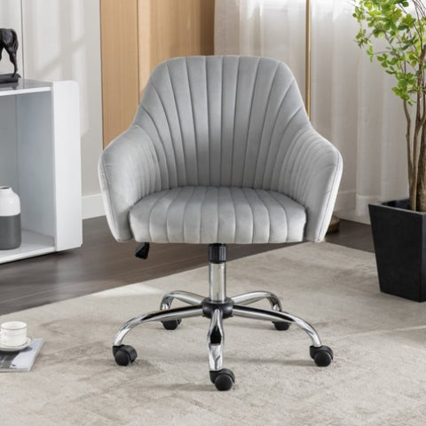 ZUN Accent chair Modern home office leisure chair with adjustable velvet height and adjustable casters W1521108569