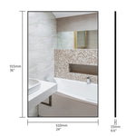 ZUN 36x24 inches Modern Black Bathroom Mirror with Aluminum Frame Vertical or Horizontal Hanging W70837198